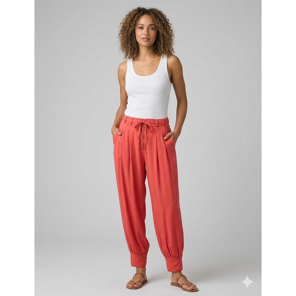 Anthropologie Harem Barrel Pants Women SZ Large Orange